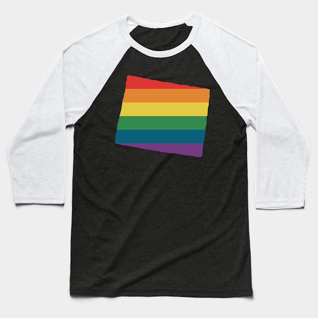 Wyoming State Rainbow Baseball T-Shirt by n23tees